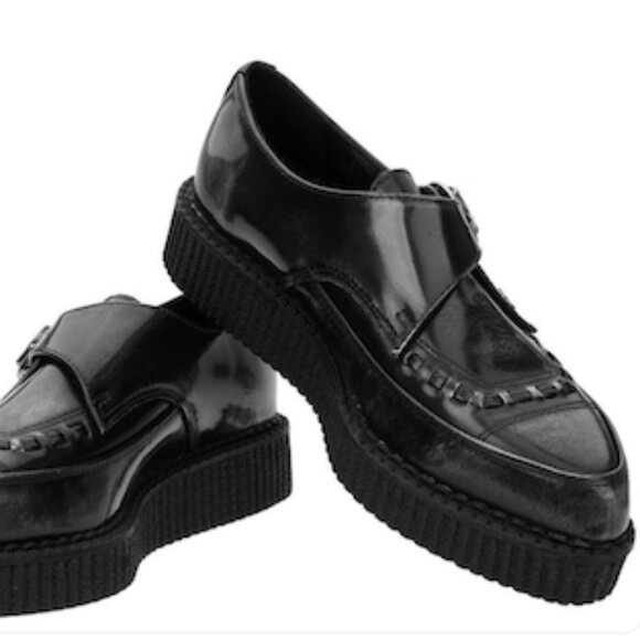 T.U.K. Grey Rub Off Pointed Toe Buckle Creeper - Picture 8 of 8